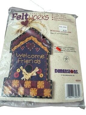 Dimensions Feltworks Welcome Birdhouse  Finished Size = 5” X 9”